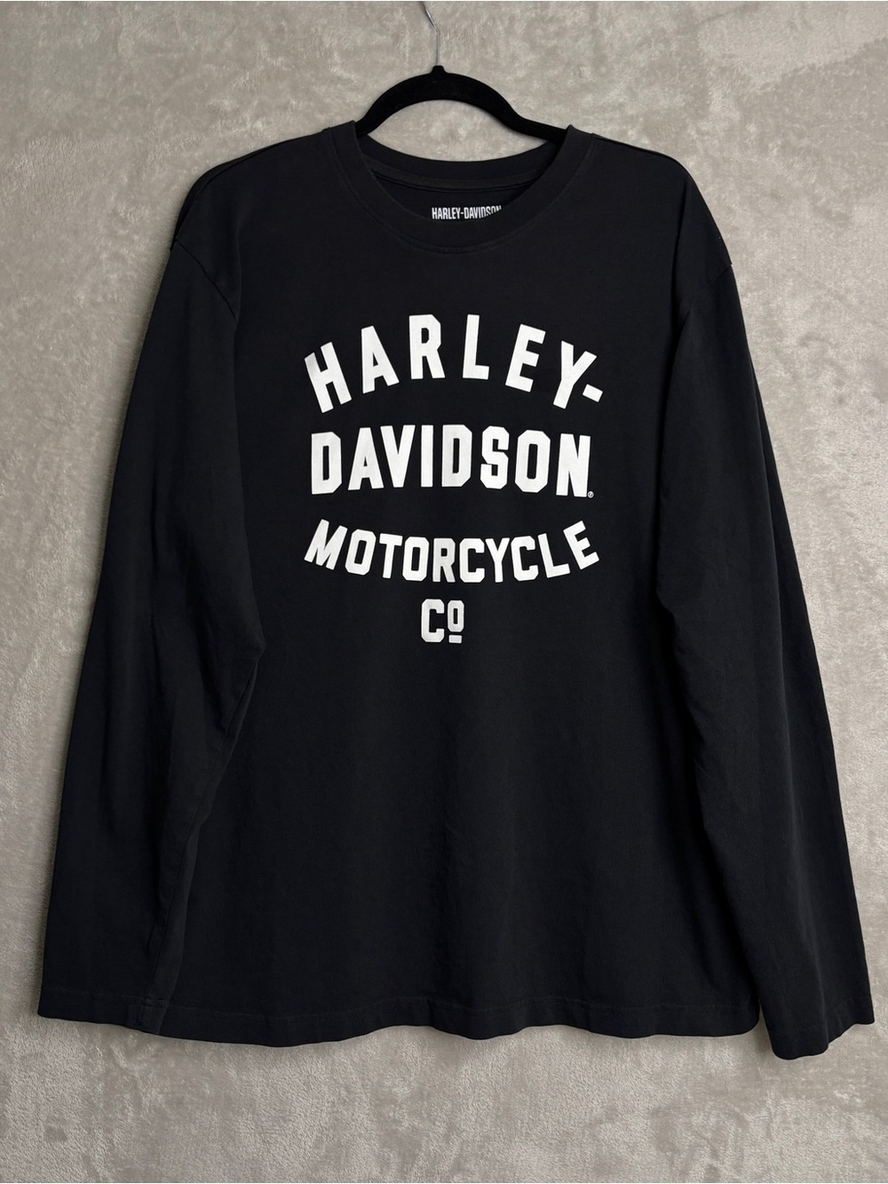 Harley-Davidson Black and White Logo Long Sleeve Tee ~ XL